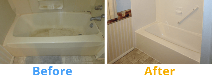 before and after bathtub replacement