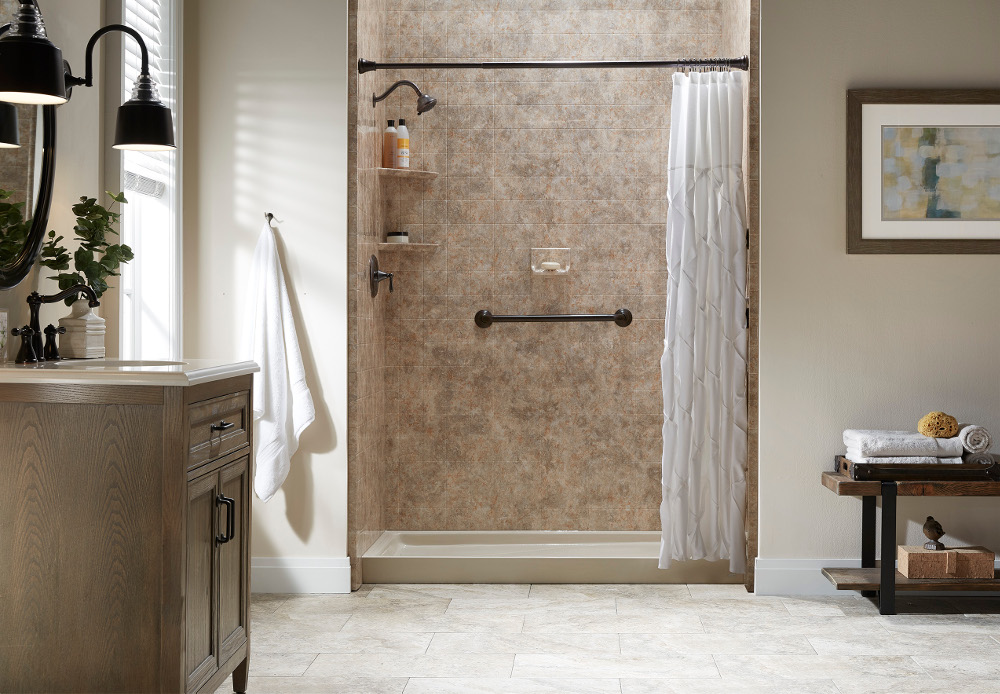 Low Threshold Shower Bathroom Remodel